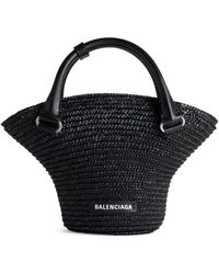 Balenciaga - Mini sac cabas en raphia à design tressé - Lyst