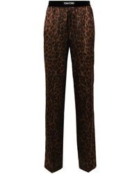 Tom Ford - Leopard-print Silk Pyjama Bottoms - Lyst