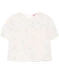 Carla G - Muir Feather-Effect Short-Sleeve Top - Lyst