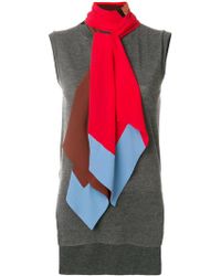 Marni Jersey sin mangas con fular - Gris