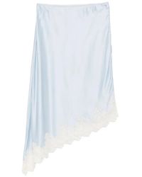 Sandro - Lace-Trim Asymmetric Midi Skirt - Lyst
