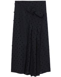 Y's Yohji Yamamoto - High-waisted Perforated Pleated Skirt - Lyst