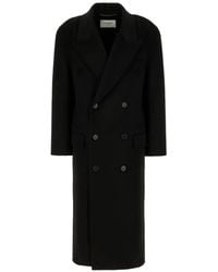 Saint Laurent - Double-Breasted Coat - Lyst