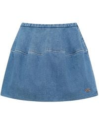 Loewe - Jupe Courte Balloon En Jean - Lyst