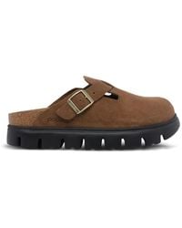 Birkenstock - Boston Chunky Suede Mules - Lyst