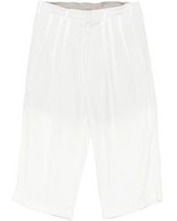 Yohji Yamamoto - Pleated Cropped Trousers - Lyst