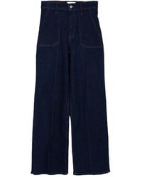 FRAME - Le Slim Palazzo Pintuck-Pocket Jeans - Lyst
