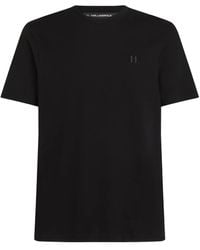 Karl Lagerfeld - Embroidered-logo Crew-neck T-shirt - Lyst