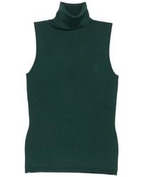 Allude - Ribbed-Knit Roll-Neck Top - Lyst