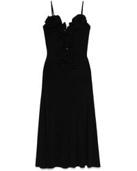 Nissa - Floral-Appliqué Midi Dress - Lyst