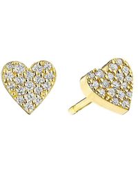 CADAR - 18kt Yellow Gold Heart Diamond Earrings - Lyst