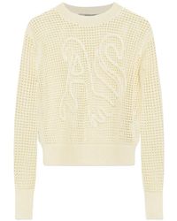 AllSaints - Open-Knit Rope-Logo Sweater - Lyst