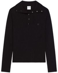 Courreges - Ribbed-Knit Polo Sweater - Lyst