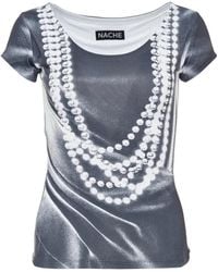 Nach - Pearl-Print Scoop-Neck T-Shirt - Lyst