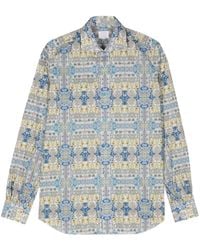 Mazzarelli - Floral-Print Cotton Shirt - Lyst