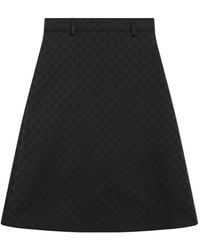 Gucci - Gg Supreme A-Line Midi Skirt - Lyst