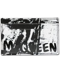 Alexander McQueen - Porte-cartes en cuir à imprimé graffiti - Lyst