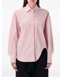 The Attico - Curved-Hem Button-Up Shirt - Lyst