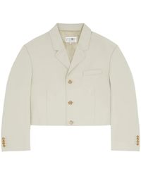 MM6 by Maison Margiela - Single-Breasted Cropped Blazer - Lyst