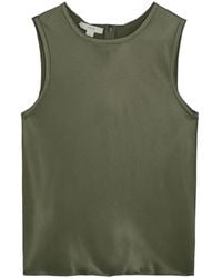 Vince - Satin-Finish Sleeveless Blouse - Lyst