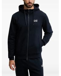 EA7 - Logo-Print Hoodie - Lyst