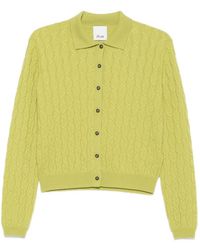 Allude - Cable-Knit Polo Cardigan - Lyst