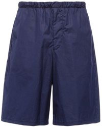Prada - Triangle-logo Cotton Bermuda Shorts - Lyst