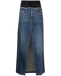 Stella McCartney - Panelled Denim Maxi Skirt - Lyst
