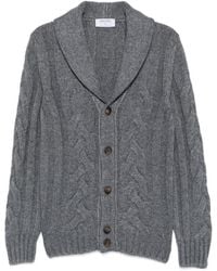 Gran Sasso - Cable-Knit Shawl-Collar Cardigan - Lyst