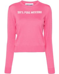 Moschino - Slogan Intarsia-Knit Jumper - Lyst