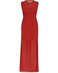 Loulou de Saison - Vestido midi Philae de punto con abertura lateral - Lyst