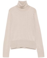 Alpha Studio - Roll-Neck Ribbed-Trim Sweater - Lyst