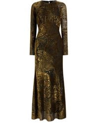 Etro - Maxikleid Aus Samt Mit Paisleymuster - Lyst
