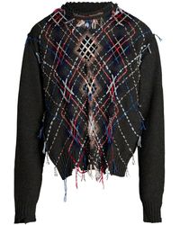 Maison Margiela - Contrasting-stitch Argyle-knit Jumper - Lyst
