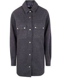 DR. HOPE - Button-Fastening Check-Print Jacket - Lyst