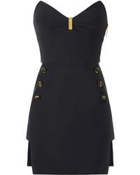 Elisabetta Franchi - Robe Courte À Boutons Logo - Lyst