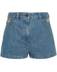 Patou - Kurze Jeans-Shorts Mit Logo-Stickerei - Lyst