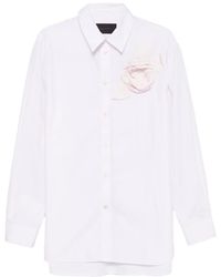 Simone Rocha - Camicia Semi Trasparente Con Applicazione A Fiori - Lyst
