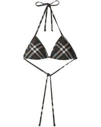 Burberry - Check Triangle Bikini Top - Lyst