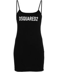 DSquared² - Vestido corto con logo estampado - Lyst