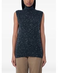 The Row - Speckled Turtleneck Sleeveless Top - Lyst