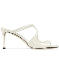 Jimmy Choo - Anise Patent-Leather Heeled Mules - Lyst