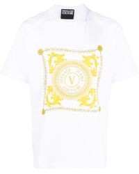 Versace - T-Shirt aus Bio-Baumwolle mit Print - Lyst