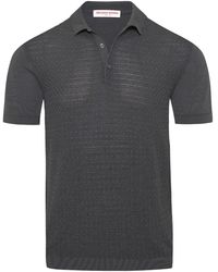 Orlebar Brown - Burnham Textured Silk-Cotton Polo Shirt - Lyst