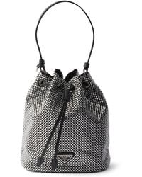Prada - Crystal-Embellished Bucket Bag - Lyst
