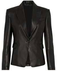 Brunello Cucinelli - Single-Breasted Leather Blazer - Lyst