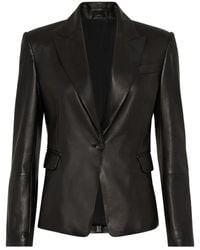 Brunello Cucinelli - Einreihiger Blazer Aus Leder - Lyst