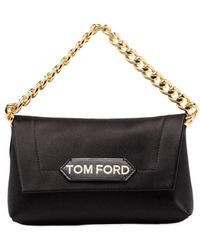 Tom Ford Borsa a spalla mini con catena - Nero