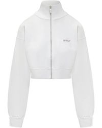 Off-White c/o Virgil Abloh - Crop Sweatshirt With Logo And Arrow Print - Lyst