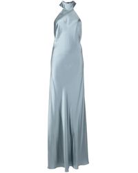 Michelle Mason - Backless Halter-Neck Tie Gown - Lyst
